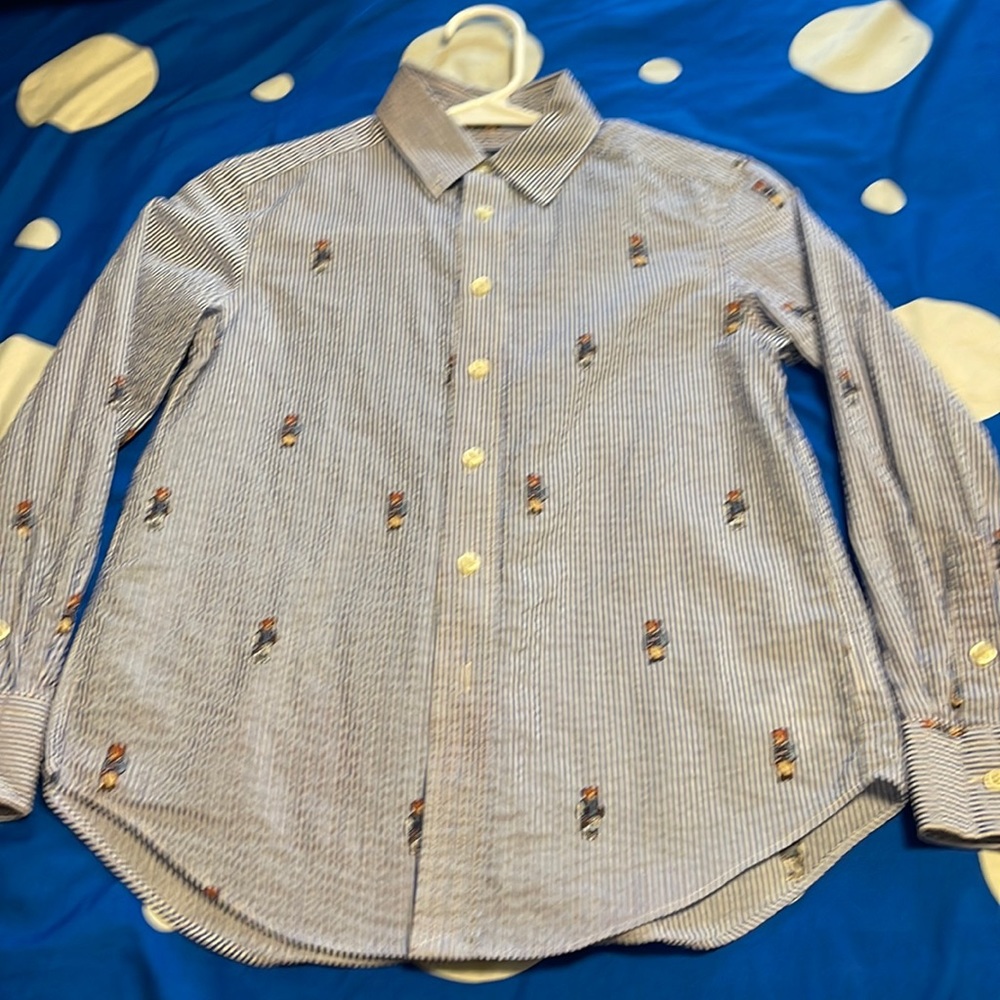 Seersucker button down shirt